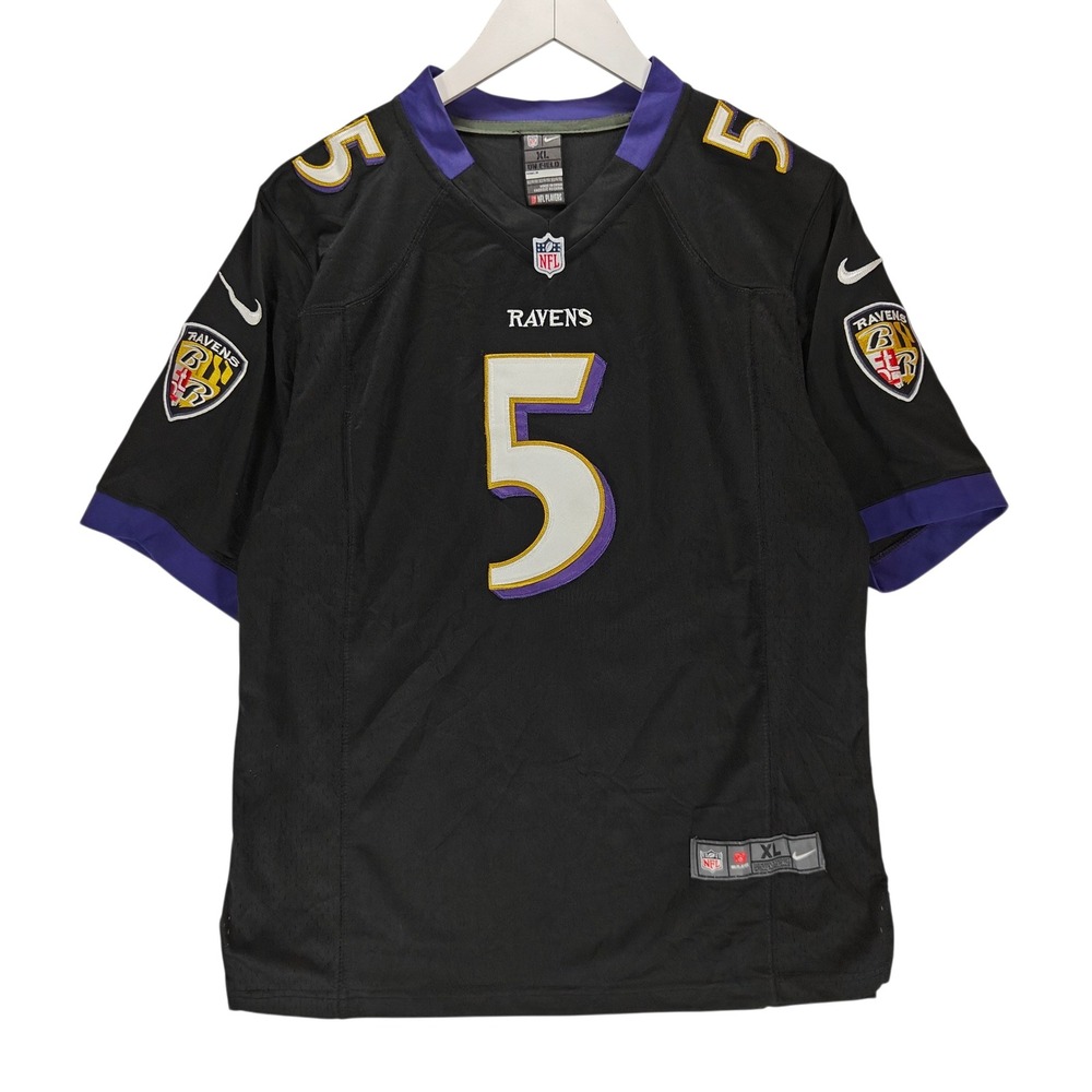 Nike Baltimore Ravens Joe Flacco 5 NFL Jersey Black Youth XL On Field